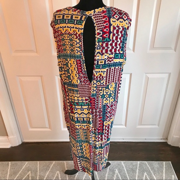 Tribal Print Boho Knit Jersey Boxy Dress - Picture 6 of 8